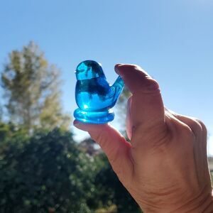 Signed Leo Ward Bluebird of Happiness – Terra Studios – Cobalt Blue Glass – 1990
